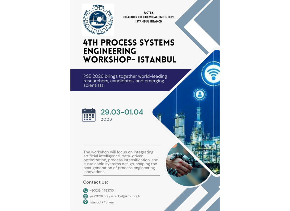 Proses Sistemleri Mühendisliğinde Uluslararası Buluşma: PSE 2026 Türkiye’de Düzenleniyor