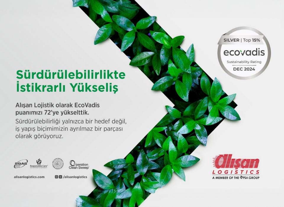 Alışan Lojistik Ecovadis Puanını Yükselterek Gümüş Madalya’nın Sahibi Oldu