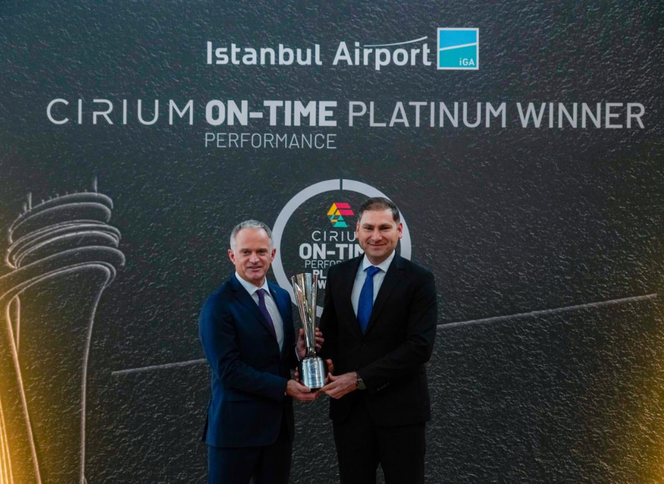İGA İstanbul Havalimanı’na Cirium’dan Platin Ödül