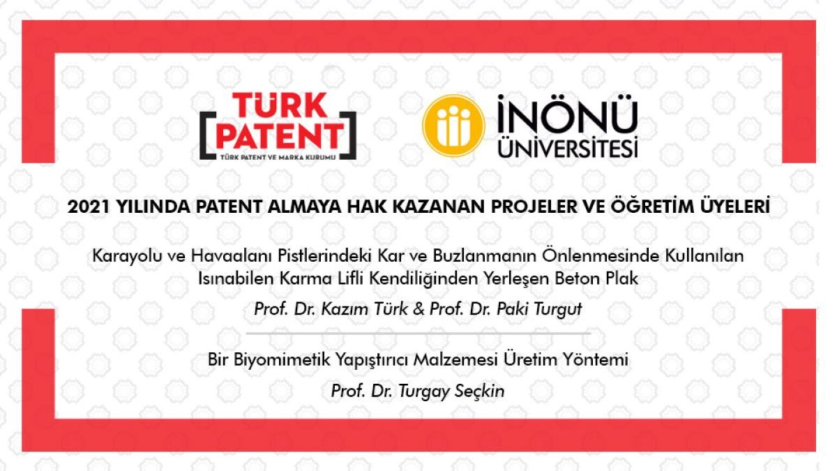 İnönü Üniversitesi'nde İki Proje Patent Aldı